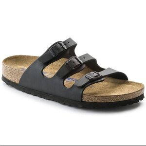 Birkenstock Birko-Flor Black Triple Strap Sandals Size 40/9.5